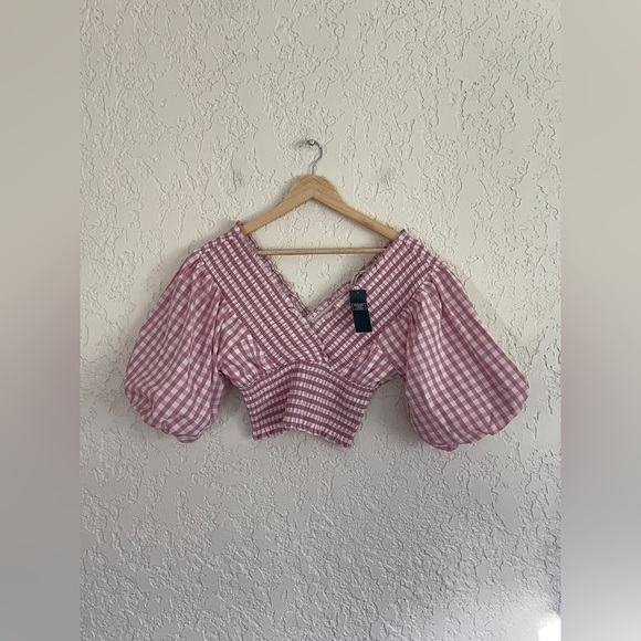 Abercrombie & Fitch Tops - Abercrombie Y2K Cottagecore Prairie Puff Sleeve Gingham Top